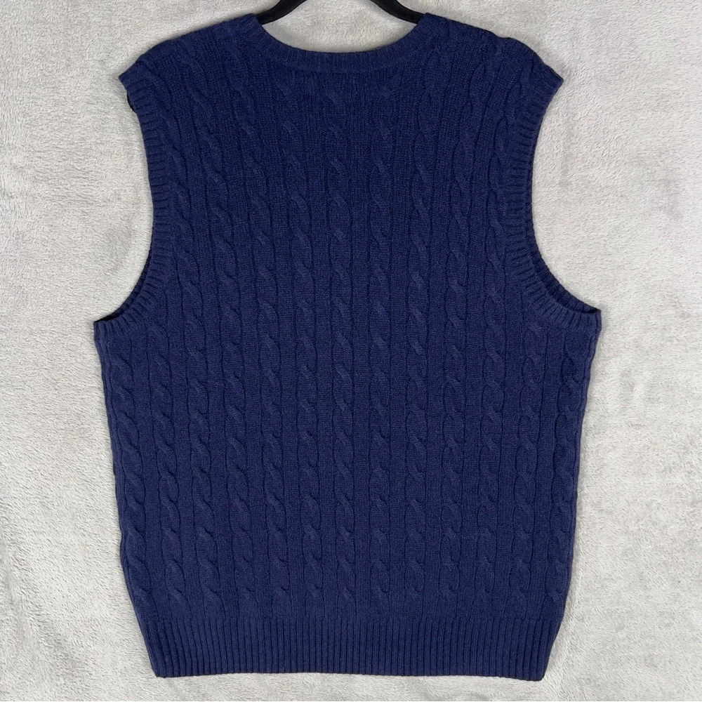 Polo‎ Ralph Lauren Cable-Knit Wool Cashmere V-Neck Sweater Vest Men’s XL Navy